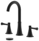 Kassel Double Handle Matte Black Widespread Faucet, Drain Assembly With Overflow