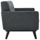 Engage Herringbone Fabric Loveseat, Charcoal