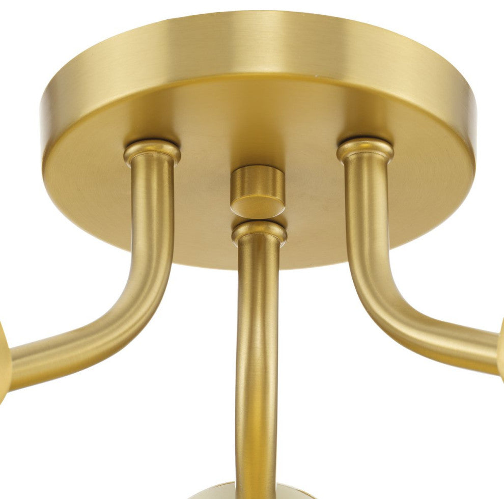 Cornett Collection 44.12" 3-Light Gold Semi- Flush Mount Light, Brushed Gold