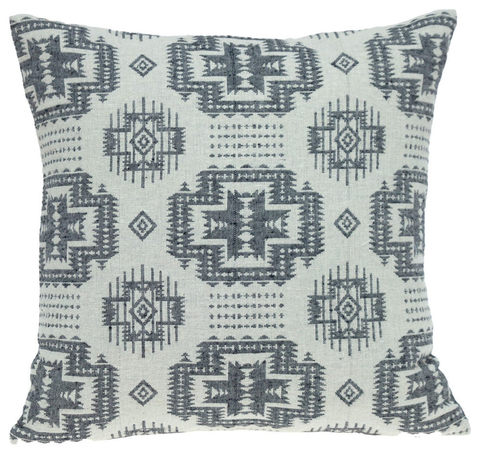 Gray Aztec Design Throw Pillow