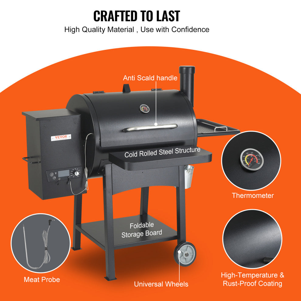VEVOR 53" Heavy Duty Charcoal Grill BBQ Portable Grill With Cart Outdoor Cooking