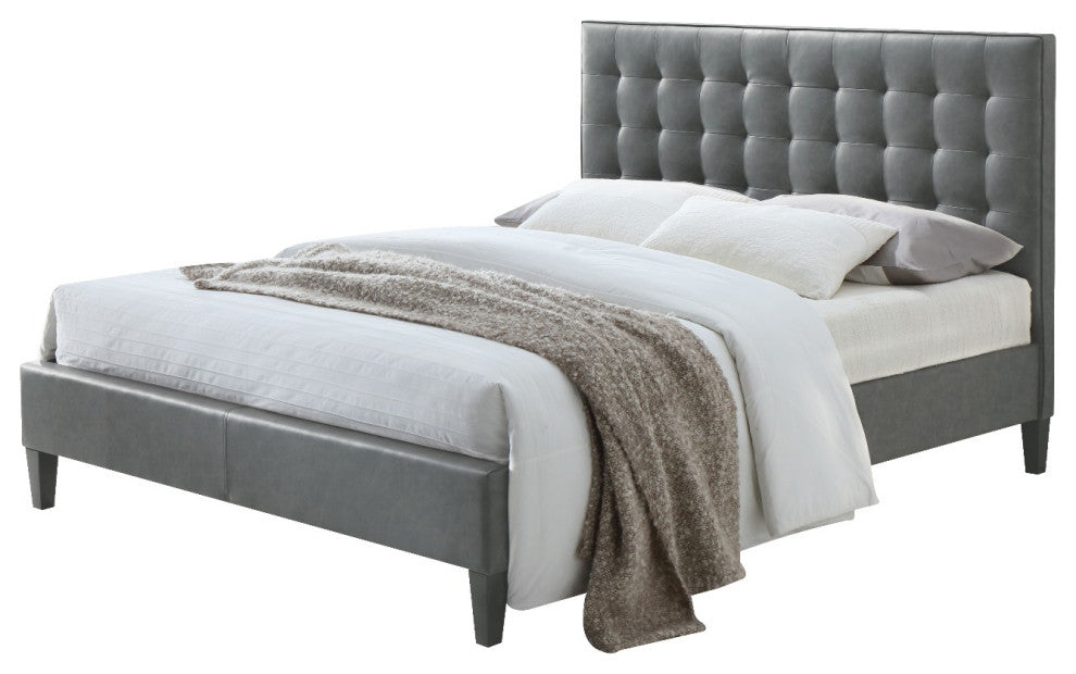 ACM-25660Q, ACME Saveria Queen Bed, 2-Tone Gray PU
