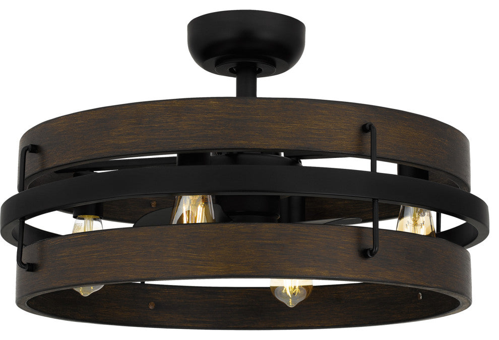 Quoizel QFA5615 24 Inch Indoor Fandelier - Matte Black