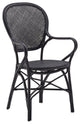 Rossini Indoor Bistro Arm Chair, Matte Black