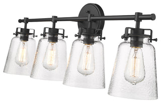 4 Light 31.4" Matte Black Vanity Light