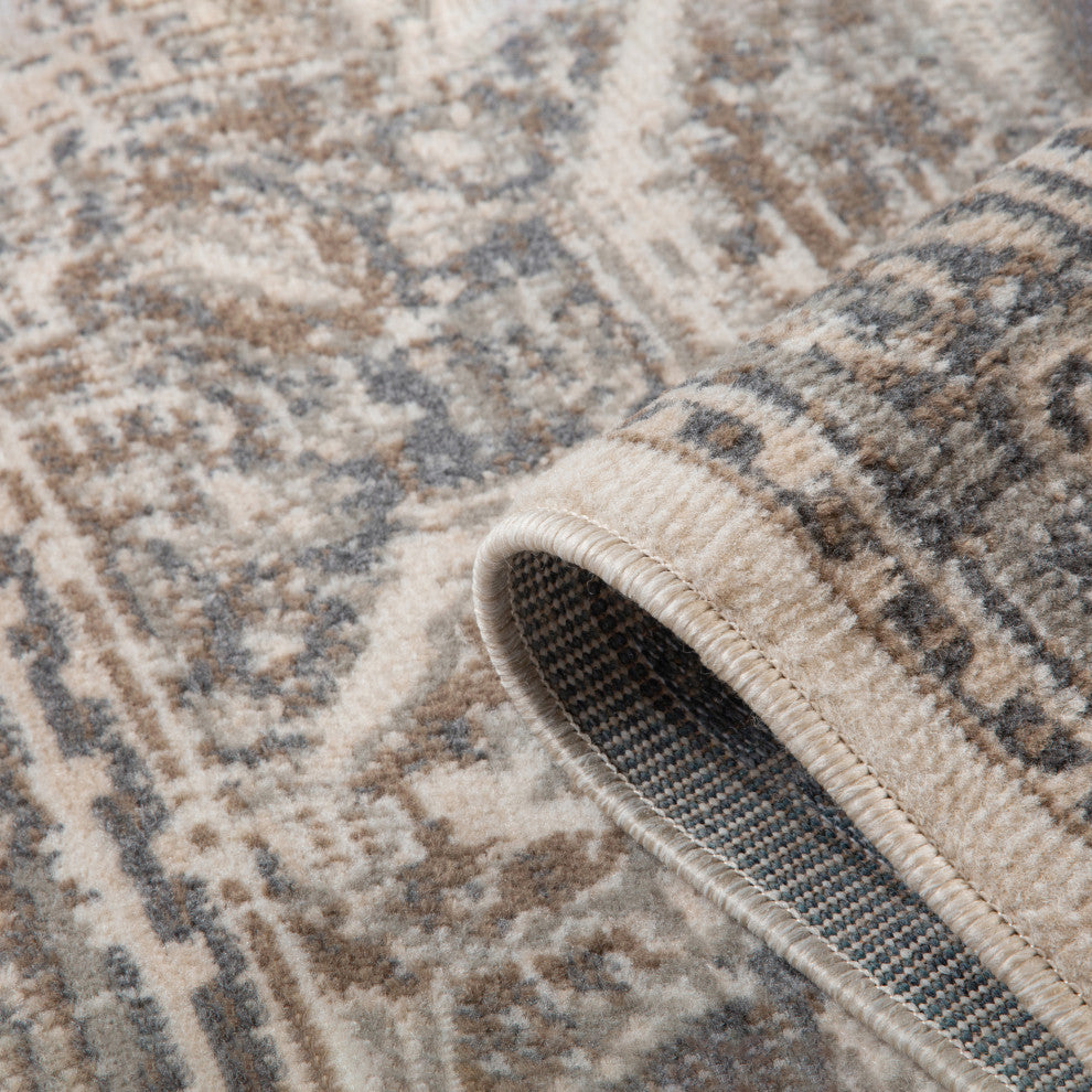 Alpine Hashlei Area Rug, Beige, 7'10" x 10'2", Medallion