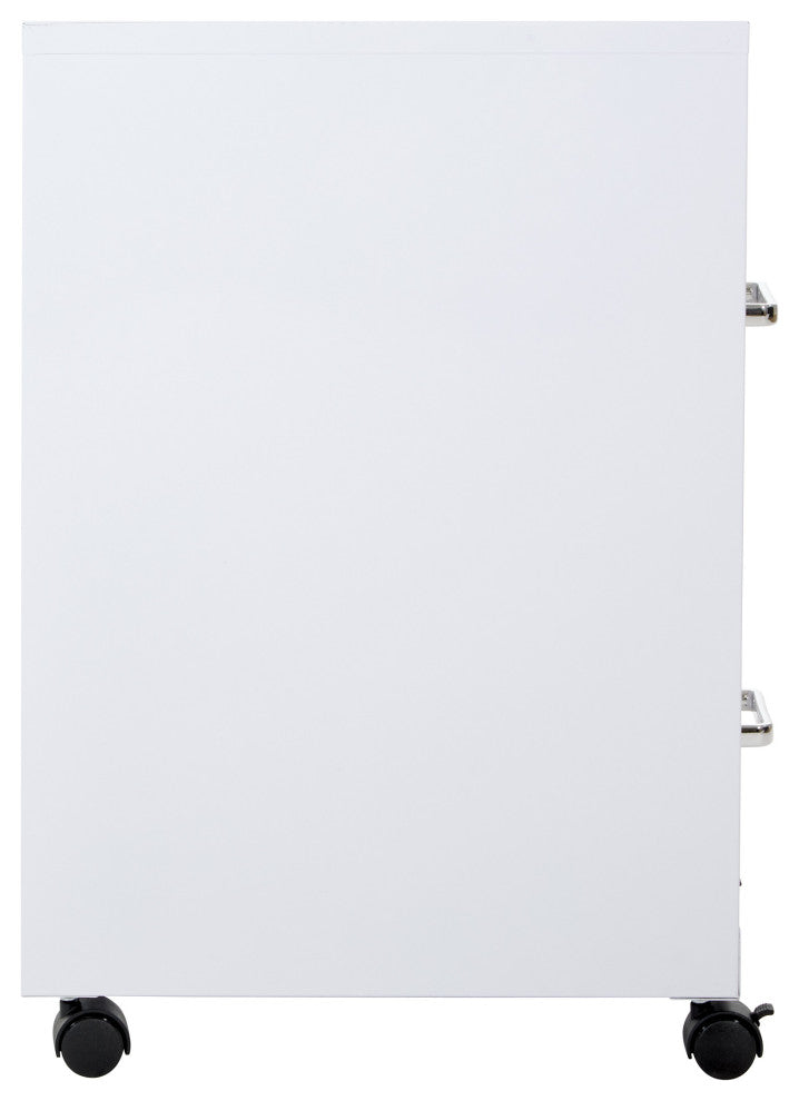 2 Drawer Mobile Locking Metal File Cabinet, White