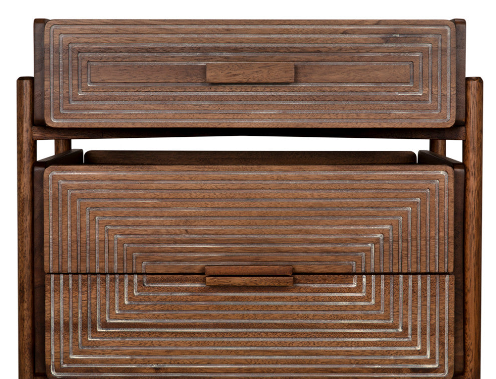 NOIR Furniture - Savino Side Table in Dark Walnut - GTAB970DW
