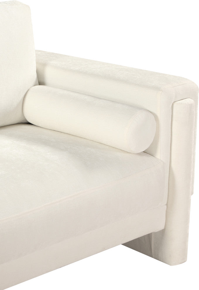 Madeline Chenille Fabric Upholstered Chair, Cream, Chair