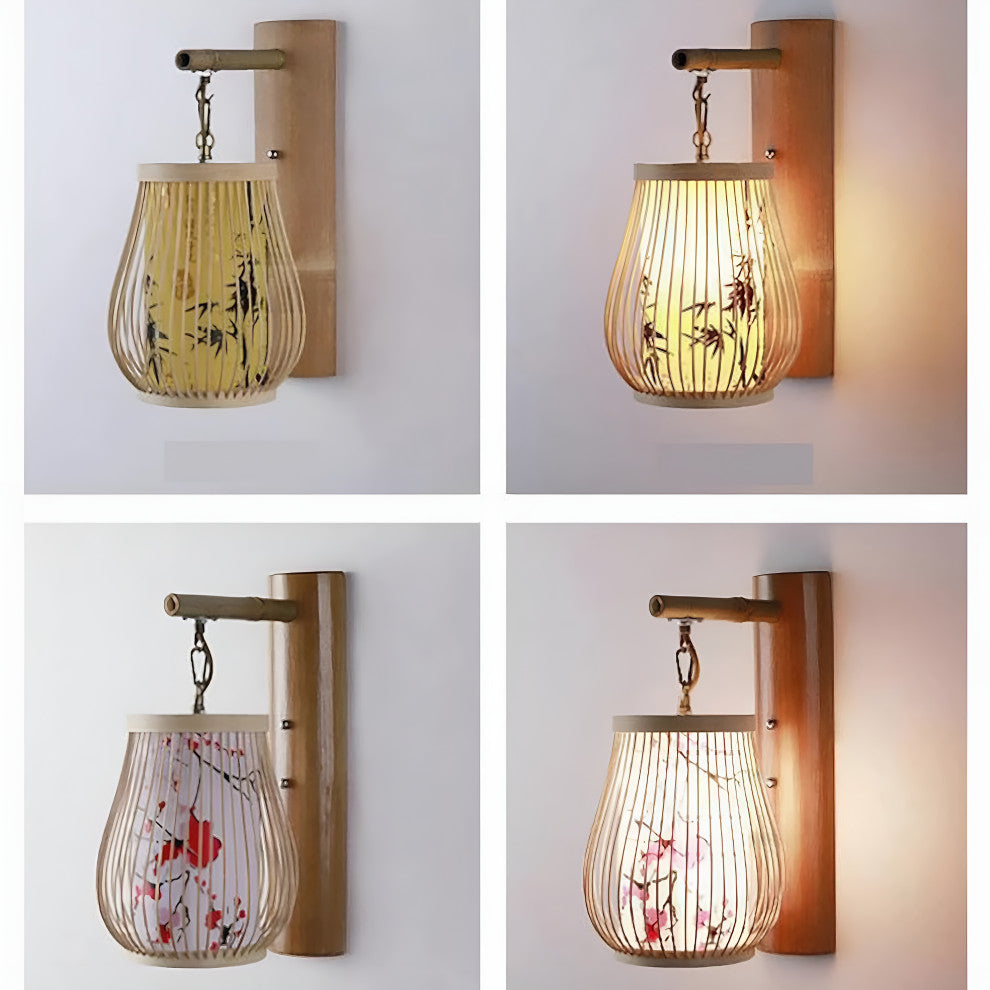 Jona | Luxury Japanese Bamboo Wall Lamp, E