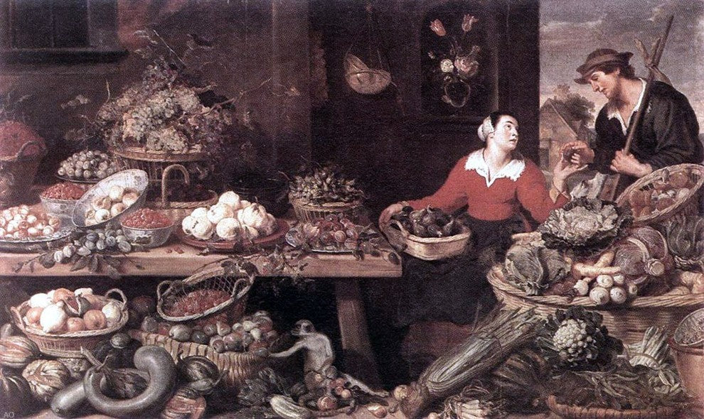 Frans Snyders Fruit and Vegetable Stall, 18"x27" Wall Decal
