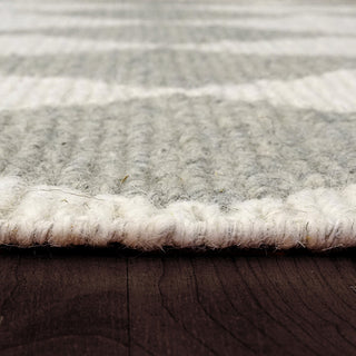 Dynamic Rugs Ava Wool Handmade Area Rug, Ivory Gray, 8'x10'