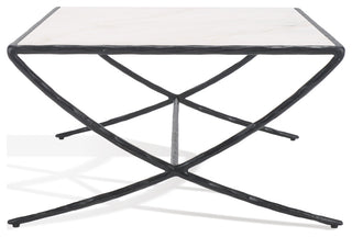 Safavieh Couture Debbie Rectangle Metal Coffee Table, Black/White
