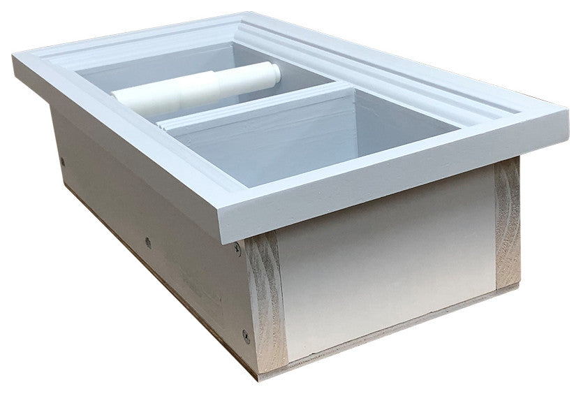 Bayshore Recessed Solid Wood Double Toilet Paper Holder 7 x 14.5, Primed Gray