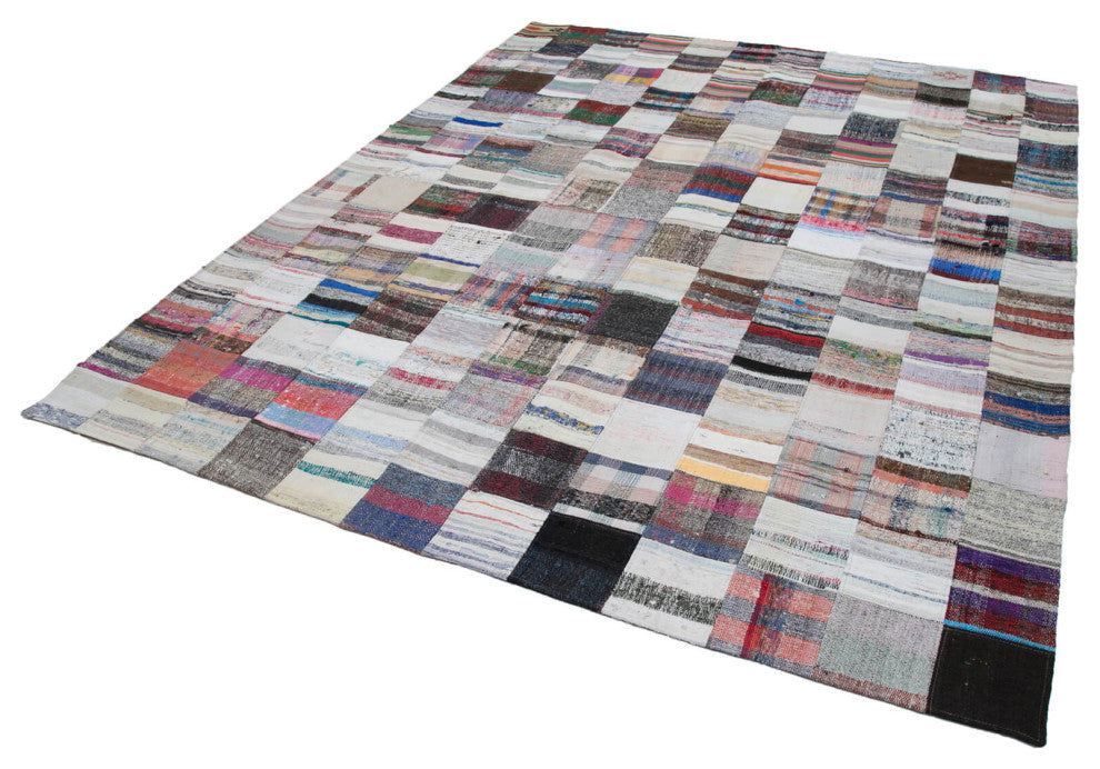 Rug N Carpet - Handmade Oriental 7' 11'' x 9' 9'' Rustic Patchwork Kilim Rug