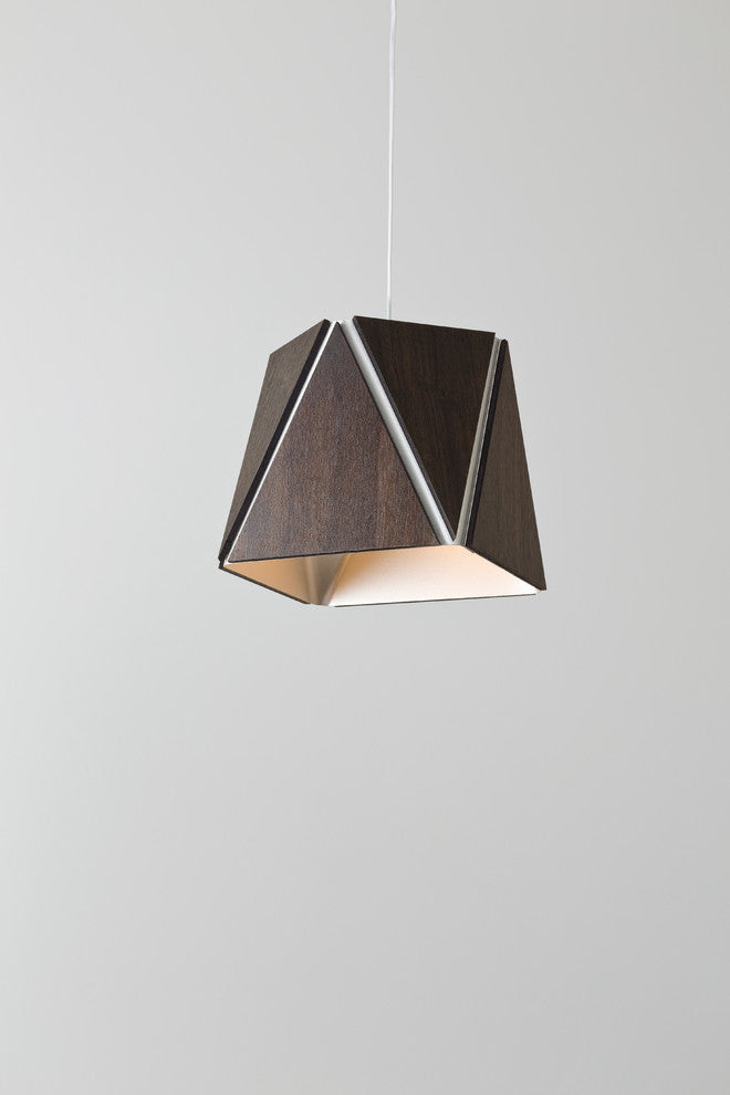 Calx 10 LED Pendant, Brushed Brass, Dark Stained Walnut, Brushed Brass