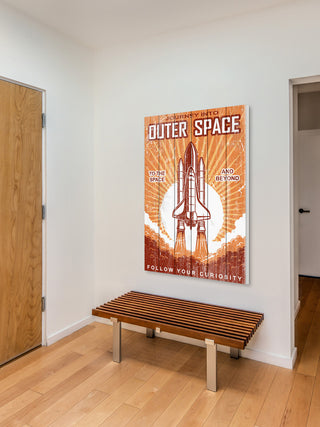"Outer Space" Painting Print on White Wood