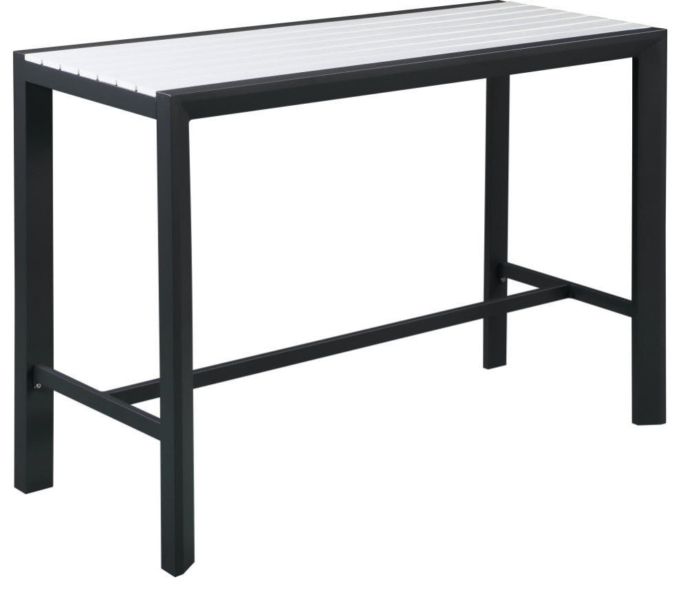Nizuc Outdoor Rectangular Patio Bar Table, White