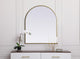 Metal Frame Arch Mirror 30X36 Inch, Brass