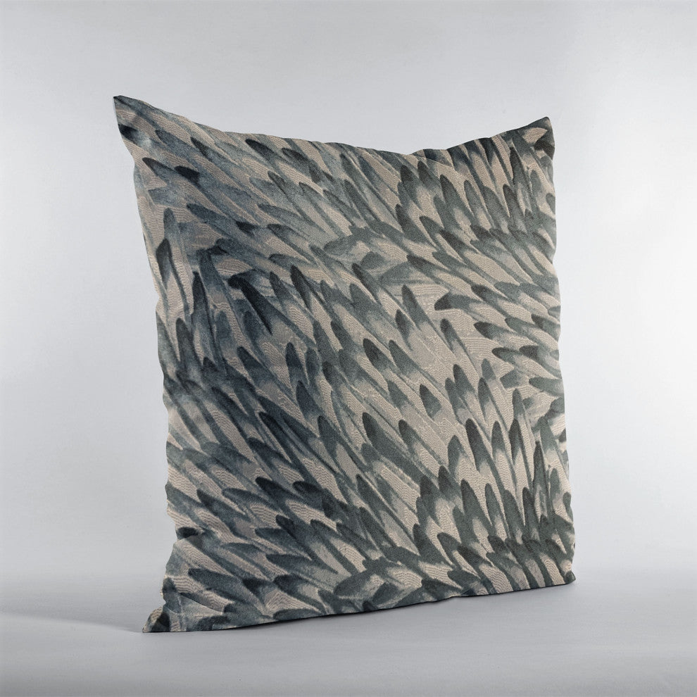 Plutus Green Black Bird Feather Animal Luxury Throw Pillow, 16"x16"