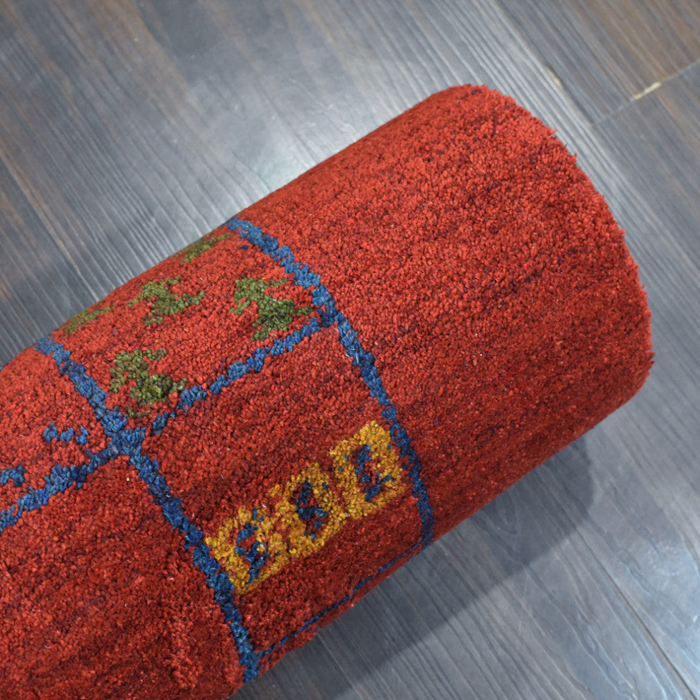 HAND KNOTTED LOOM SILK ECO-FRIENDLY AREA RUG -8'x10',Rectangle,Rust,Contemporary