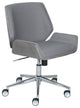 Retro Modern Office Chair, Adjustable Bentwood Seat With Padded Cushions, Gray