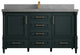 Aberdeen 60 Single Bathroom Vanity in Dark Forest Green 2" Piatra Gray