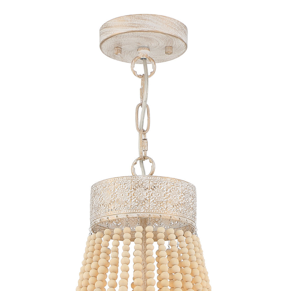 5 Light Unique Empire or Tiered Chandelier, Beaded Accents