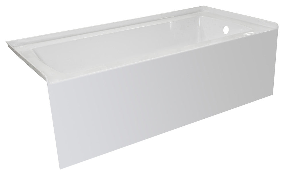 Ovo White Acrylic  Bathtub, Smooth Integral Skirt 60"X32", Right Hand