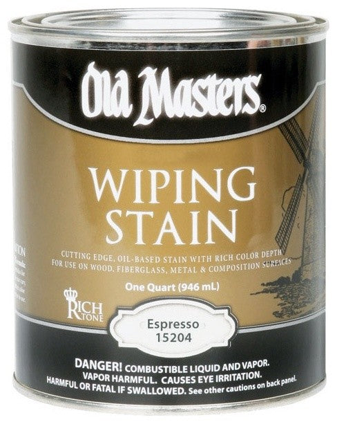 Old Masters 15204 Semi-Transparent Wiping Stain, Quart, Espresso