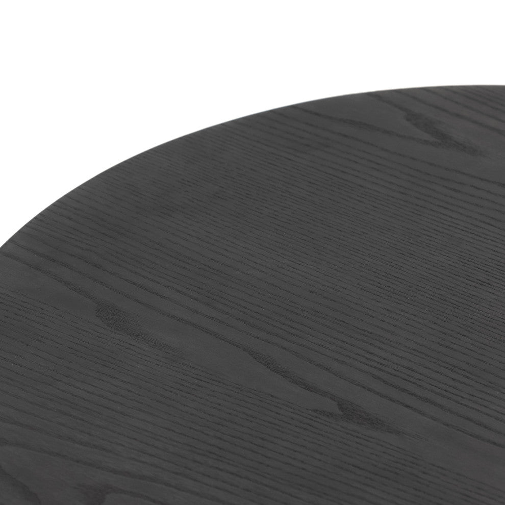 Merla Wood End Table, Tall, Black Wash Ash