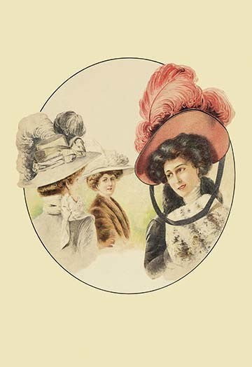 Hats for an Afternoon Stroll- Gallery Wrapped Canvas Art 28" x 42"