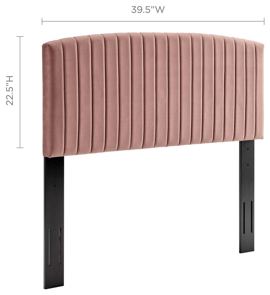 Rebecca Performance Velvet Twin Headboard - Dusty Rose