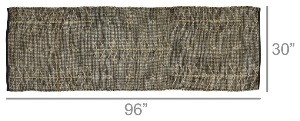 2' X 3' Black Distressed Tribal Scatter Rug