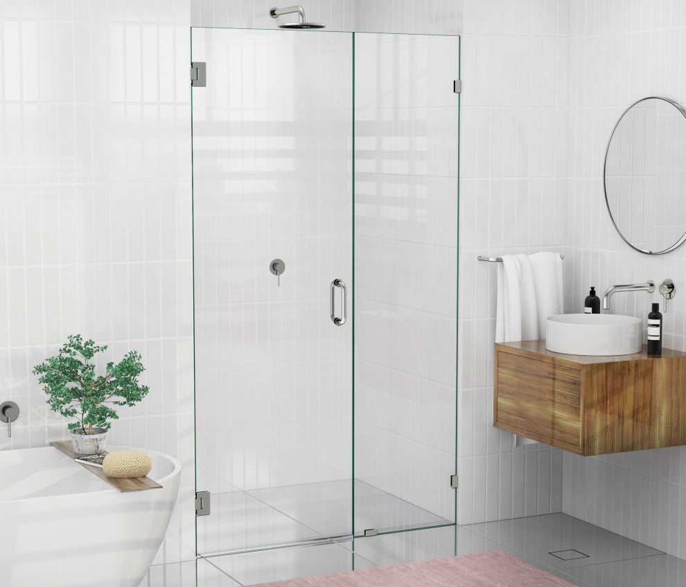 78"x48" Frameless Shower Door Wall Hinge, Brushed Nickel