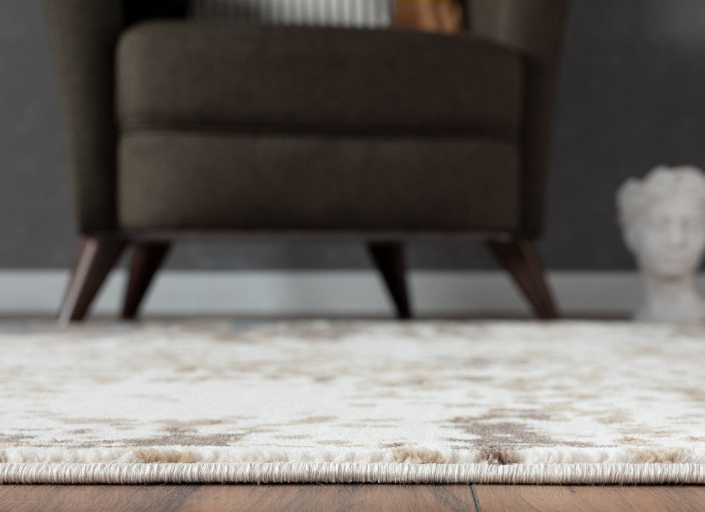 Abani Aspen Collection ASP140A Contemporary Gray Beige Washed Out Area Rug