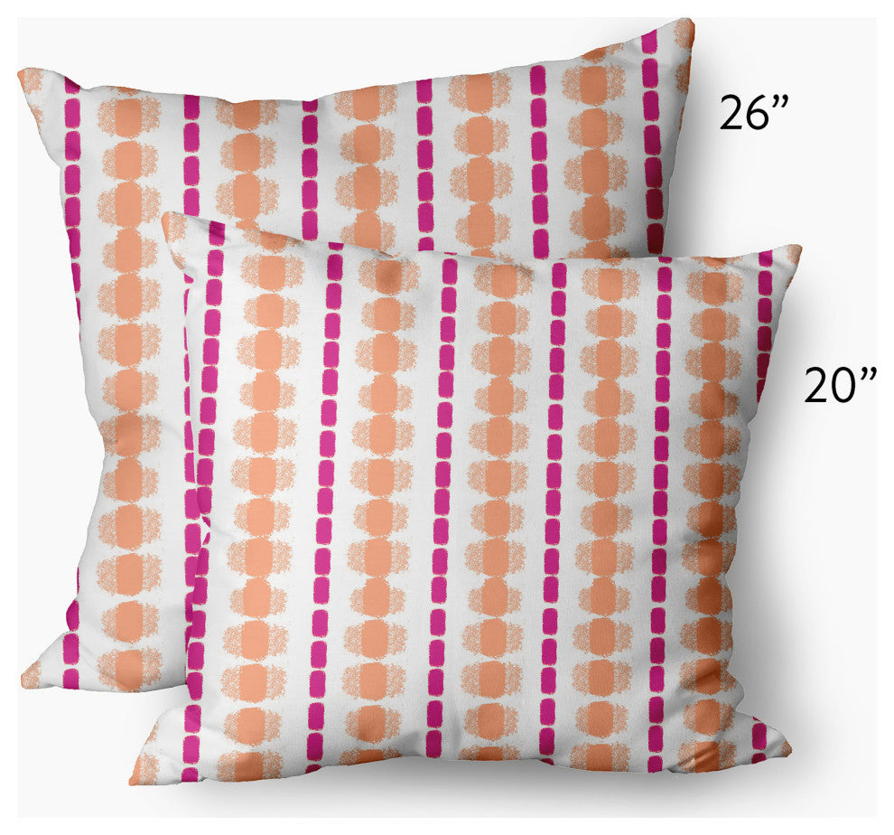 Watercolor Stripe Decorative Throw Pillow, Orange-Orchid, 26"x26"