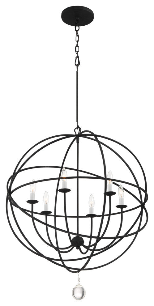 Solaris 6 Light Black Chandelier