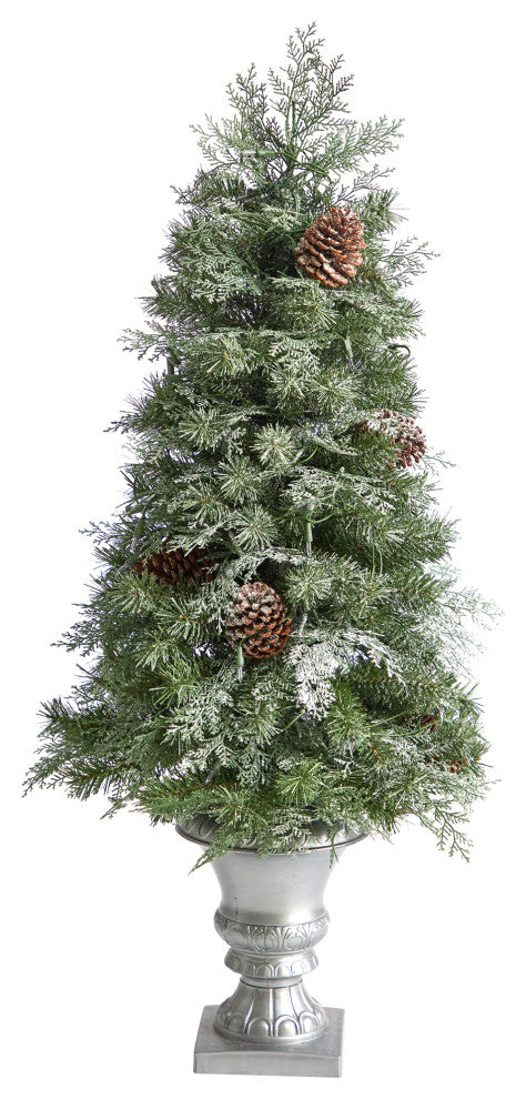 T3324 4 English Pine Artificial Christmas Tree With 100 Warm White LED Lights