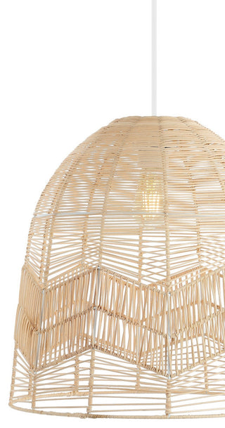 Nova 20.25" 1-Light Rattan 180" Plug-In or Hardwired LED Pendant, Brown, Sofia