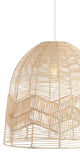 Nova 20.25" 1-Light Rattan 180" Plug-In or Hardwired LED Pendant, Brown, Sofia