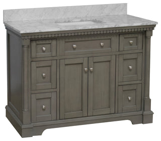 Sydney 48" Bathroom Vanity, Weathered Gray, Carrara Marble