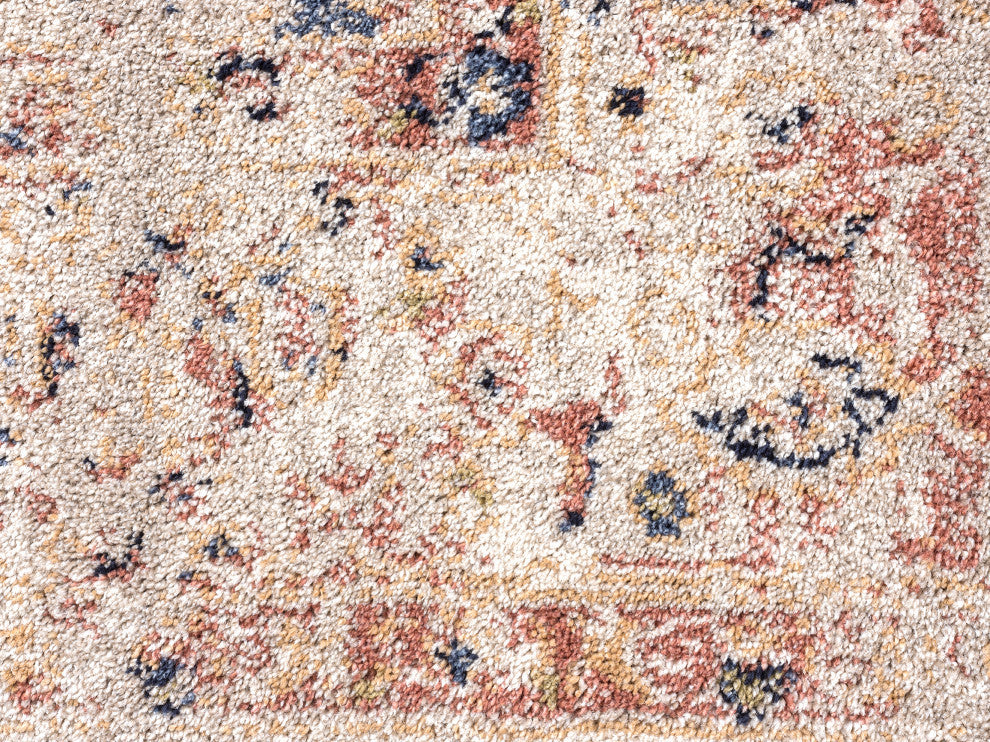 Abani Babylon BYL100C Beige Cream Distressed Medallion Area rug