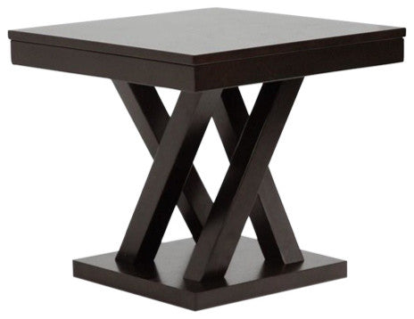 Baxton Studio Everdon Dark Brown Modern End Table