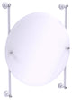 Carolina Crystal Round Frameless Rail Mounted Mirror, Matte White