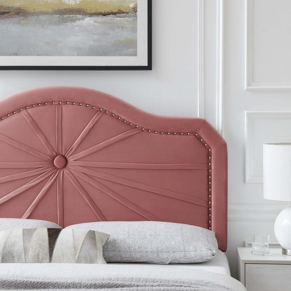 Headboard, Twin Size, Velvet, Pink, Modern Contemporary, Bedroom Master Suite