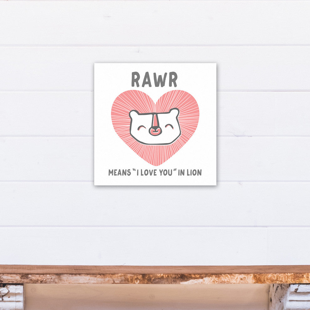 Lion Love 16x16 Canvas Wall Art
