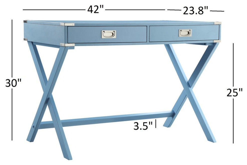 Alastair Campaign Writing Desk, Light Blue