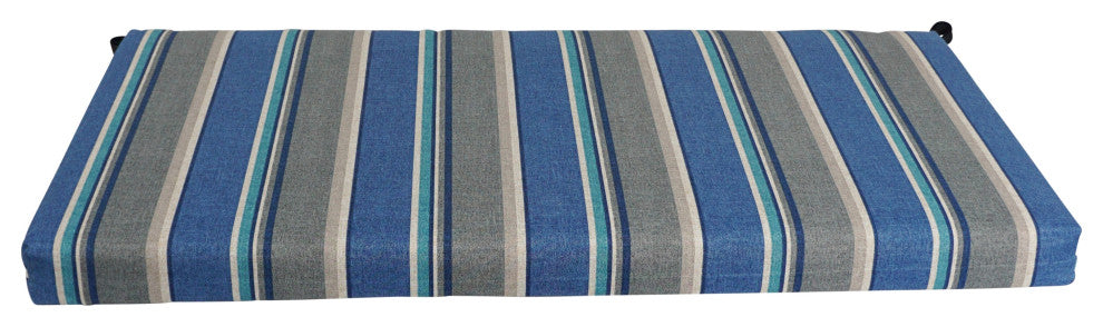 45"X19" Patterned Outdoor Spun Polyester Loveseat Cushion, Sovaro Denim