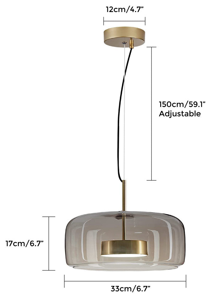 6.7 Inch large pendant light Smoke Gray modern light fixtures Vintage bar lights